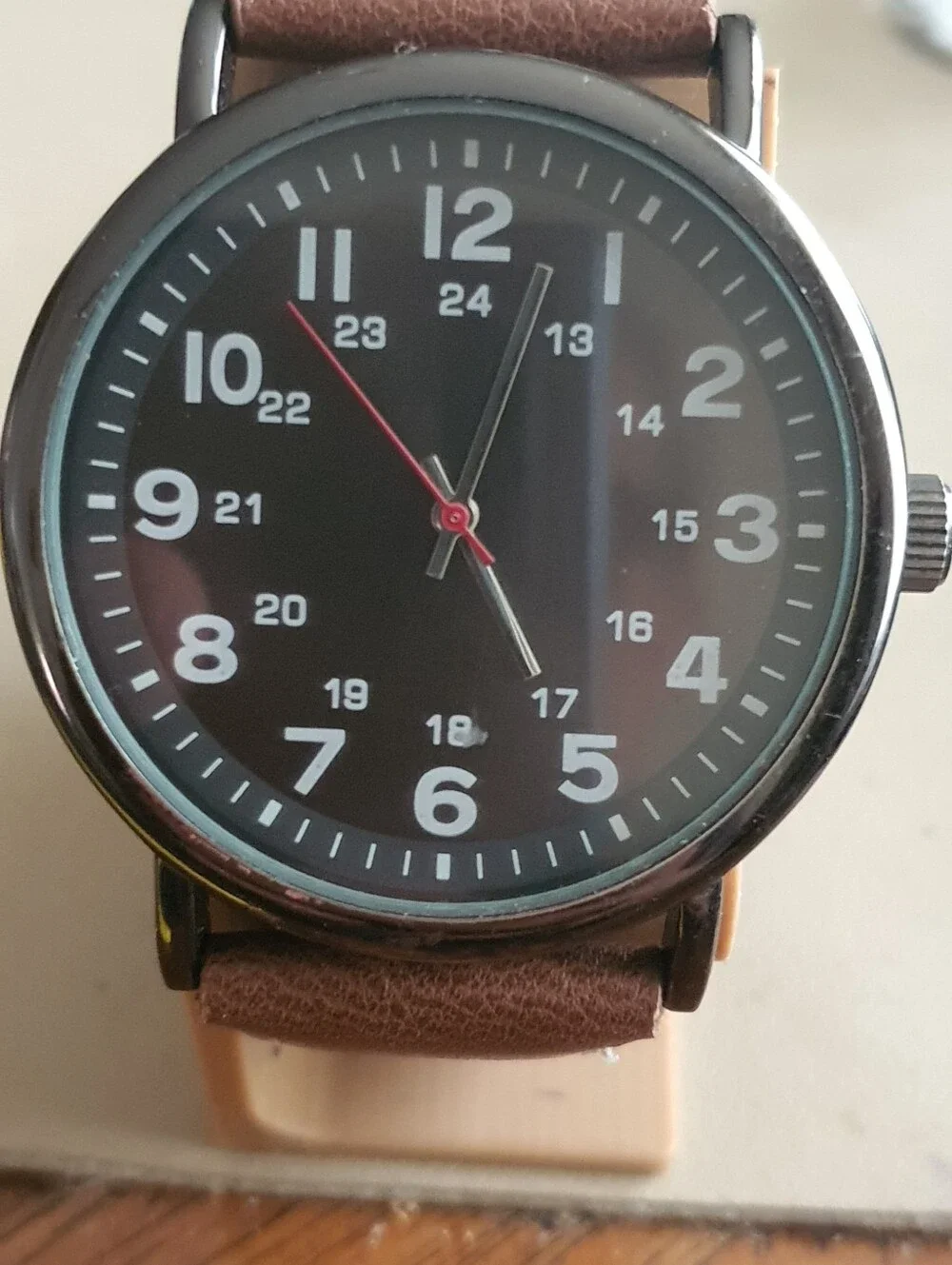 10/$20 FMDOGE009 Black/Brown Leather Men's Field Watch